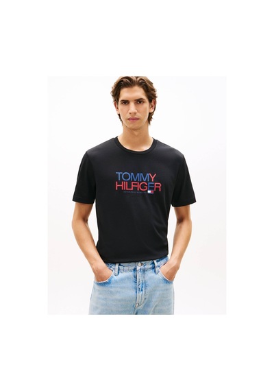 Tommy Hilfiger Mw0mw42369bds Brand Love Big Text Erkek Tişört Siyah
