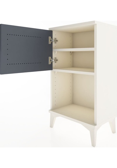 Arges Komodin 2 Raflı Tek Kapaklı 44x30x80 Aytaşı-antrasit Aytaşı
