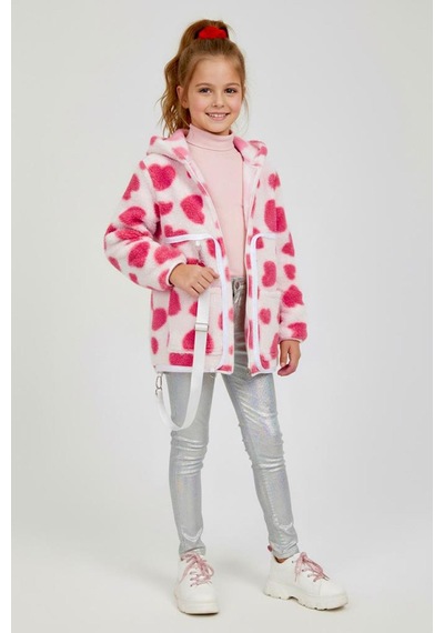 Miniğimin Cicileri Sırt Çantasına Dönüşebilen Peluş Unisex Çocuk Mont - Pembe Pembe