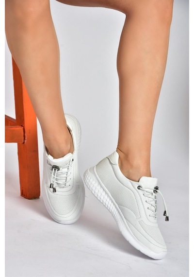 Fox Shoes P540502403 Beyaz Hakiki Deri Kadın Spor Ayakkabı Beyaz - Hakiki Deri
