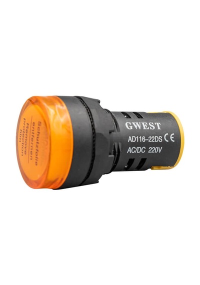 Gwest 22-s 220v 22mm Sarı Ledli Sinyal Lambası