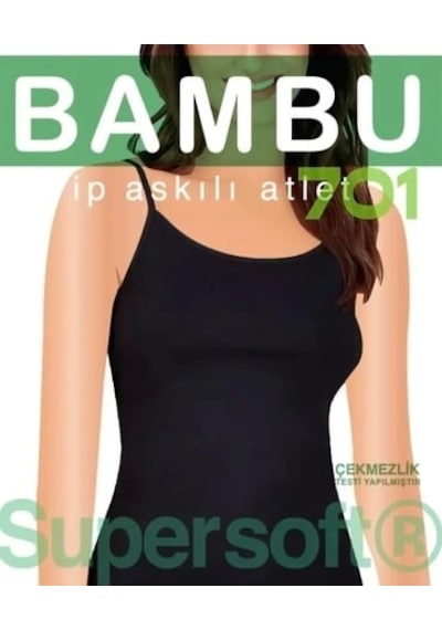 Star 701 Bambu İp Askılı Bayan Atlet Siyah