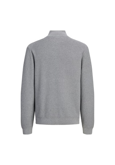 Jack & Jones Premium Regular Fit Yarım Femruarlı Dik Yaka Kazak Erkek Kazak 12301708 Gri