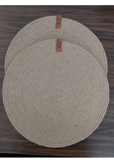 2 Kişilik 2 Parça Amerikan Servis Hasır Supla Takımı 33x33cm Hasır