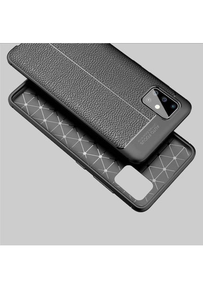 Samsung Uyumlu Galaxy A71 Kamera Korumali Deri Görünümlü Silikon Kilif 402642257