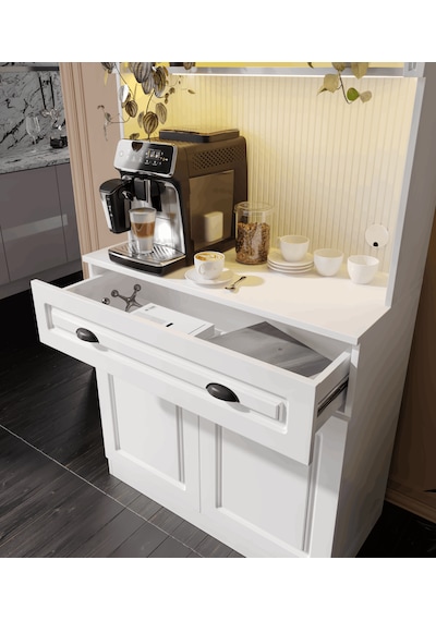 Guneystore Armoni Black Mini Kahve Köşesi Komple Mdf Beyaz