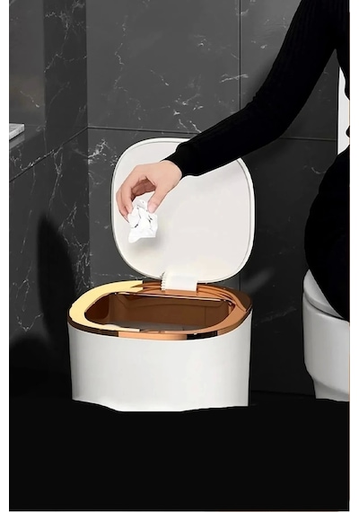 Teknolojik Çöp Kutusu Otomatik Aç Kapat Sensörlü Mutfak Banyo Ev Ofis Piller Dahildir