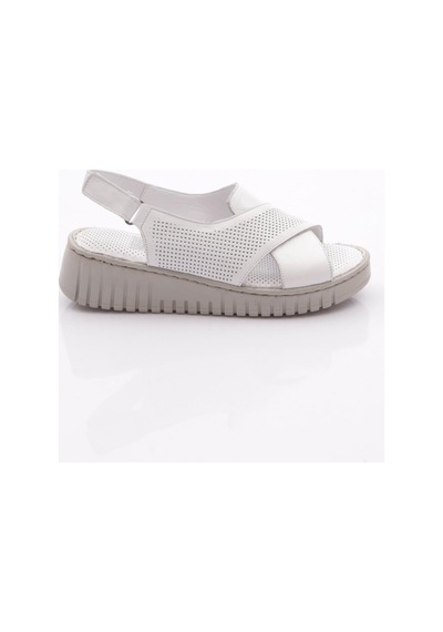 Dgn 1002 Kadin Kalin Taban Sandalet Beyaz
