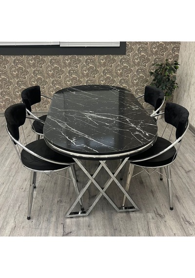 Mutfak Masası Takımı , Salon Masa Takımı , 4 Kişilik Mutfak Masa Takımı , Uzay Galasy Takım Gümüş Siyah Mutfak Masası Takımı , Salon Masa Takımı , 4 Kişilik Mutfak Masa Takımı , Uzay Galasy Takım Gümüş Siyah