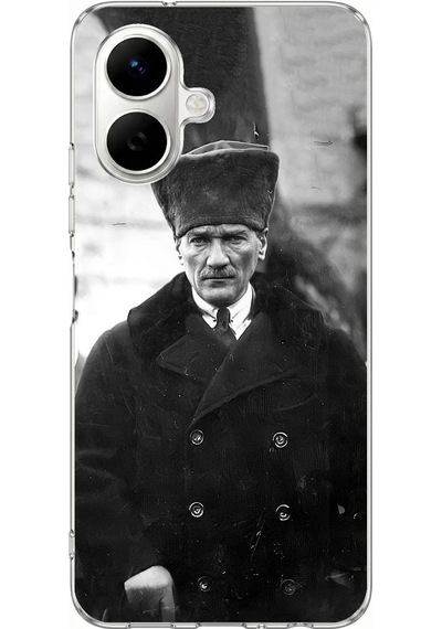 Tecno Spark Go 2 Uyumlu Mustafa Kemal Atatürk Portre Baskılı Silikon Kılıf Renkli