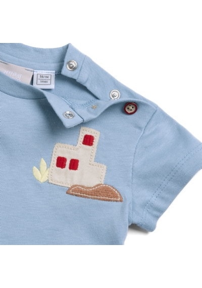 Chicco Erkek Bebek Kısa Kollu Tişört 09101147000000 000025 Mavi