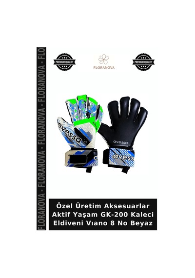 Özel Üretim Aksesuarlar Aktif Yaşam Gk-200 Kaleci Eldiveni Vıano 8 No Beyaz