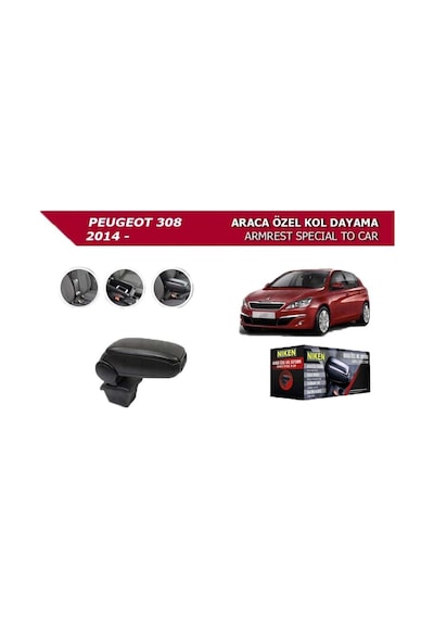Niken Peugeot 308 2014- Araca Özel Kol Dayama Siyah