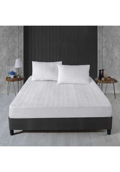 Violethome Sıvı Geçirmez Kapitone Fitted Alez ( Tüm Bedenler ) Beyaz