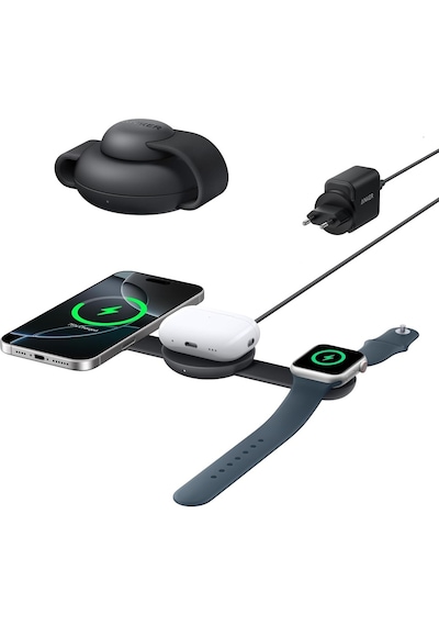 Anker Maggo Wireless Charging Station 3-in-1 Foldable Pad Siyah A25m8