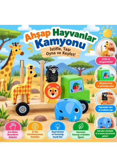 Ahşap Hayvanlar Kamyonu