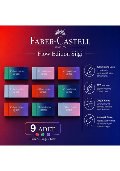 Faber Castell Flow Edition Silgi 9 Adet