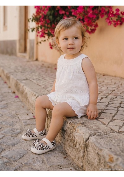 Civil Baby Brodeli Şortlu 6-18 Ay Takım - Kırık Beyaz