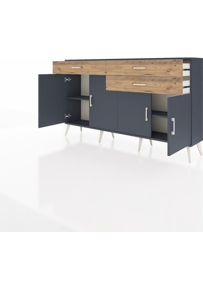 Arges Konsol 2 Raflı 3 Çekmeceli 4 Kapaklı 176x30x99 Antrasit-ant Antrasit-antrasit/çam Arges Konsol 2 Raflı 3 Çekmeceli 4 Kapaklı 176x30x99 Antrasit-ant Antrasit-antrasit/çam