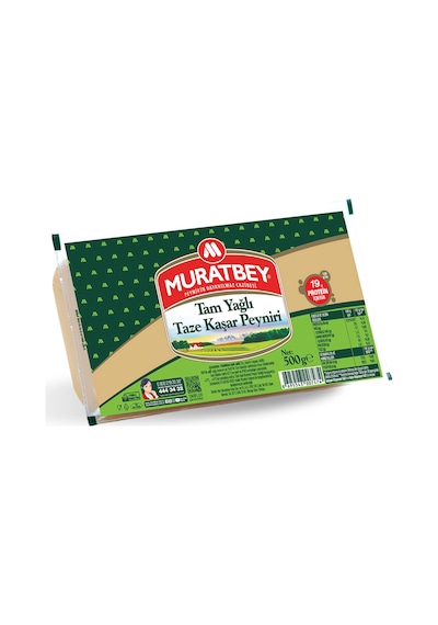 Muratbey Taze Kaşar Peyniri 500 G - Tam Yağlı Ve Doğal Süt Lezzeti