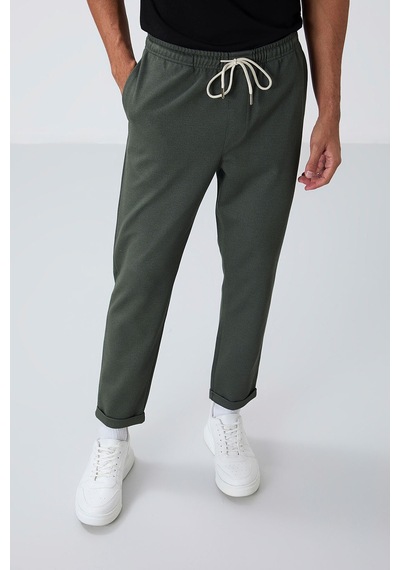 Tommy Life Haki Yüzeyi Dokulu Standart Fit Erkek Eşofman Alt - 82154