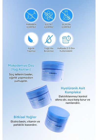 Nem, Besin Ve Hacim Sunan Saç & Saç Derisi Maskesi Kundal Airy Volume Hyaluron Capsule Scalp Mask