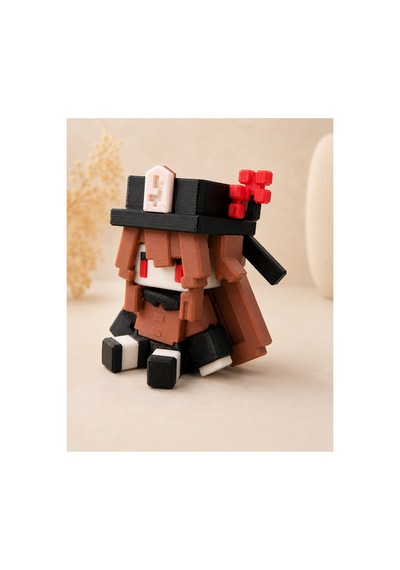 Hu Tao Genshin Impact Temalı Chibi 3d Baskı Figür, Koleksiyonluk Masaüstü Dekor