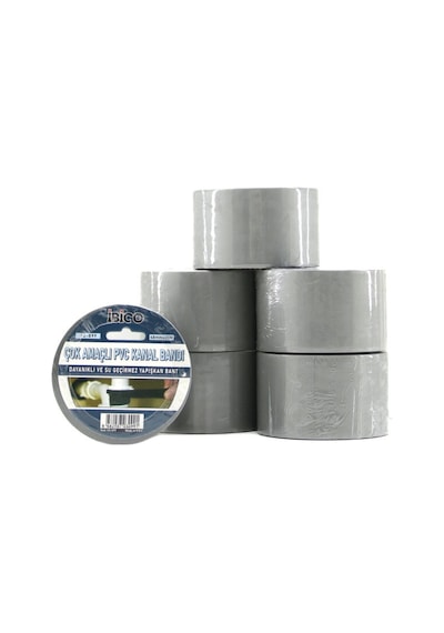 6 Adet 48mmx20mt Gri Çok Amaçlı Pvc Kanal Bandı Bant Su Geçirmez 5468
