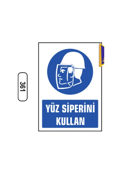Yüz Siperini Kullan Uyarı Ikaz Levhası