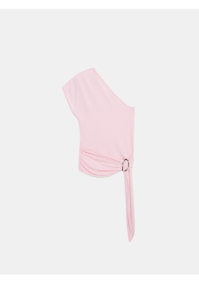 Dilvin 32877 Tek Omuzlu Tokalı Top-toz Pembe