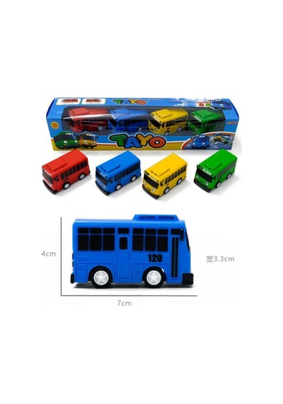 Tayo Oyuncak Otobüs Tayo 4 Lü Çek Bırak Otobüs