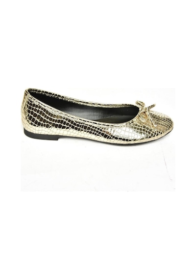 Fox Shoess726056307 Altın Yılan Baskılı Kadın Babet Altın