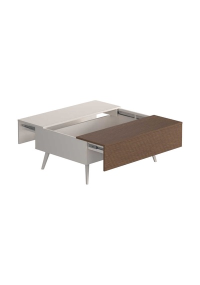 Milano Çekmeceli Dikdörtgen Orta Sehpa - Vizon/zebra 103x44x72 Cm Vizon