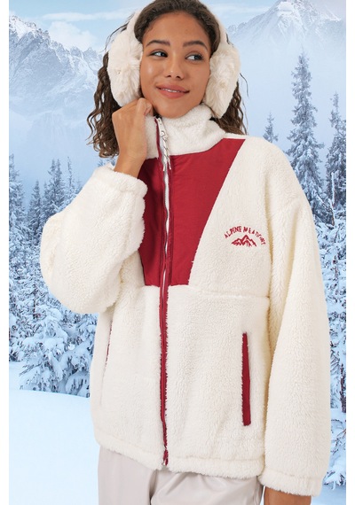 Bigdart 5194 Kadın Peluş Mont Ceket - Bordo