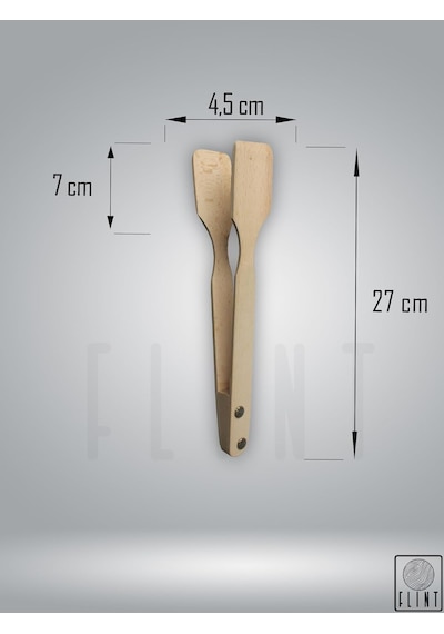 Gürgen Set Ahşap Tahta Kaşık Çatal Spatula Maşa 4'lü Set Yemek Servis Seti Mutfak Seti
