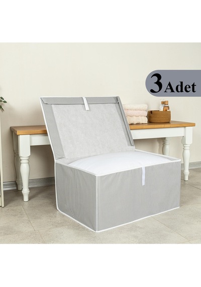 3 Adet Çok Amaçlı Düzenleyici Kutu Maxi Gri