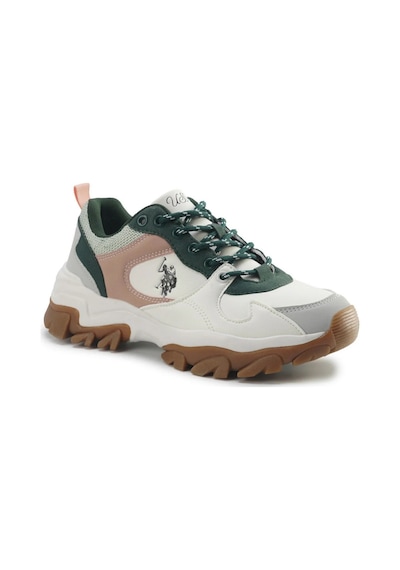 U.s. Polo Assn. Tracky 5pr Kadın Beyaz-mavi 36-40 Sneaker Ayakkabı Beyaz