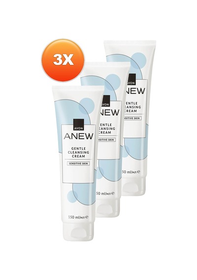 Anew Gentle Cleansing Cream Kokusuz Cilt Temizleyici Krem 150 Ml. Üçlü Set