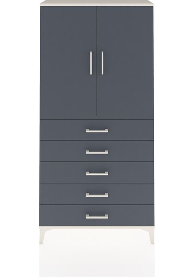 Arges Dolap Tek Raflı 5 Çekmeceli Tek Askılı 88x30x182 Aytaşı... Aytaşı