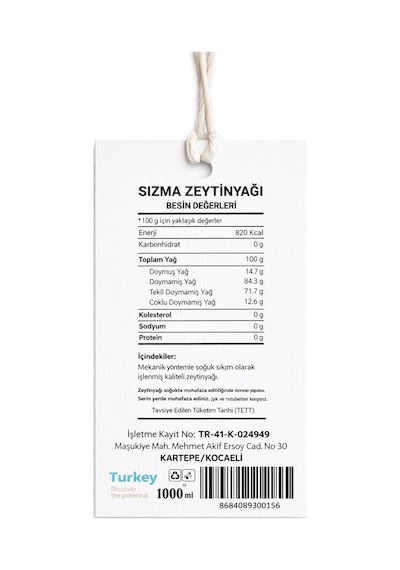 Anatolive Kadim Zeytinyağı Kültürü Anatolive Natürel Sızma Zeytinyağı