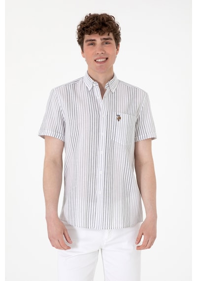 U.s. Polo Assn. Erkek Açık Gri Gömlek Kısa Kollu 50299919-vr001 Acık Grı Açık Gri