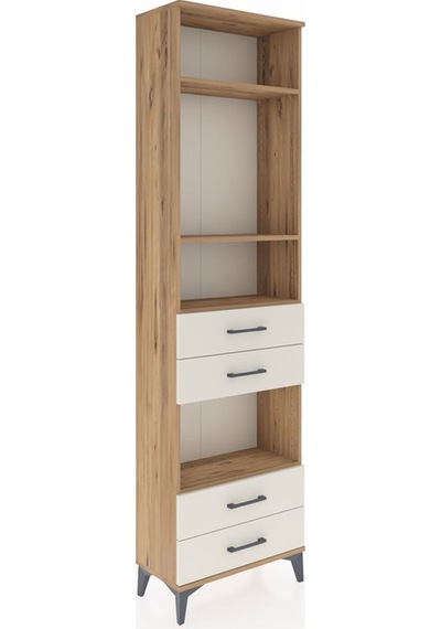 Arges Dolap 4 Raflı 4 Çekmeceli 60x30x221 Çam-aytaşı Çam