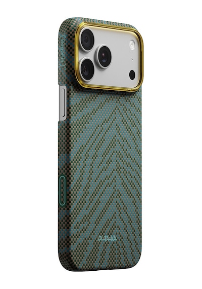 İphone 17 Pro Max Kılıf M-safe Uyumlu Aramid Fiber Pitaka Breath Of Veins Serisi Kapak Yeşil