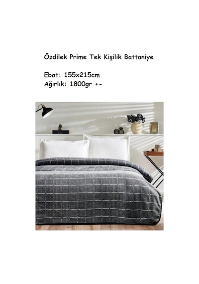 Özdilek Prime -masculine Plate K.gri- Tek Kişilik Battaniye Koyu Gri