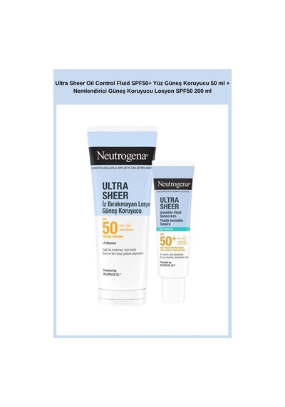 Ultra Sheer Oil Control Fluid Spf50+ Yüz Güneş Koruyucu 50 Ml + Nemlendirici Güneş Koruyucu Losyon Spf50 200 Ml