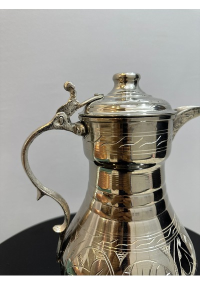 El Yapımı Bakır Sürahi 1,9 Litre Kalaylı İç Yüzey, El İşlemeli, Gaziantep Üretimi, 27 Cm