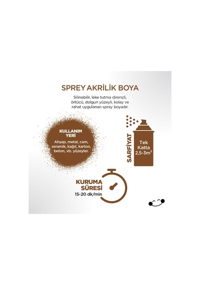 Polisan Akrilik Açık Kahve Sprey Boya 400 ml - RAL 8003