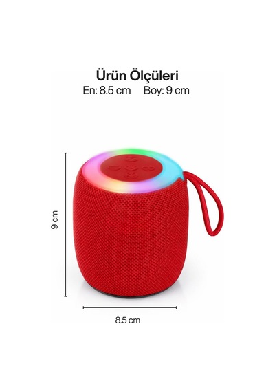 Rgb Işıklı Şarjlı Bluetooth Hoparlör - Type-c - Fm Radyo - Usb - Hafıza Kartı