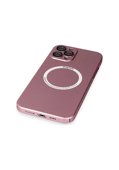 Apple iPhone Uyumlu 12 Pro Kılıf Jack Magneticsafe Lens Silikon - Rose Gold Diğer