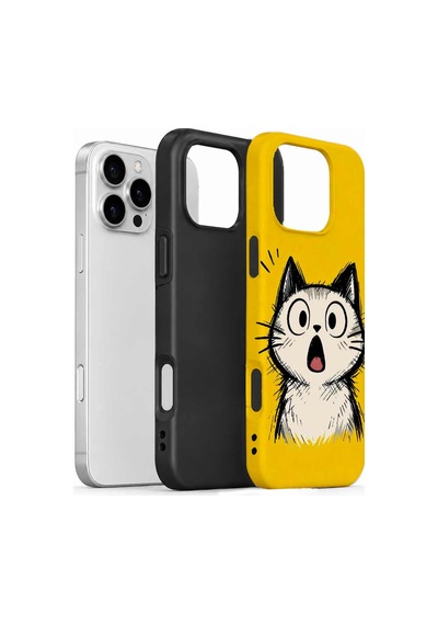Velvoria Valestra Şaşkın Kedili Apple Apple iPhone Uyumlu 16 Pro Max Darbe Korumalı Kılıf Valestra Select - Şaşkın Kedili